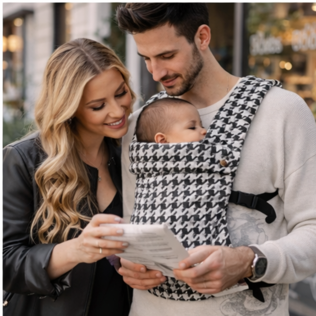 Mompanion –  Ivory Houndstooth Carrier