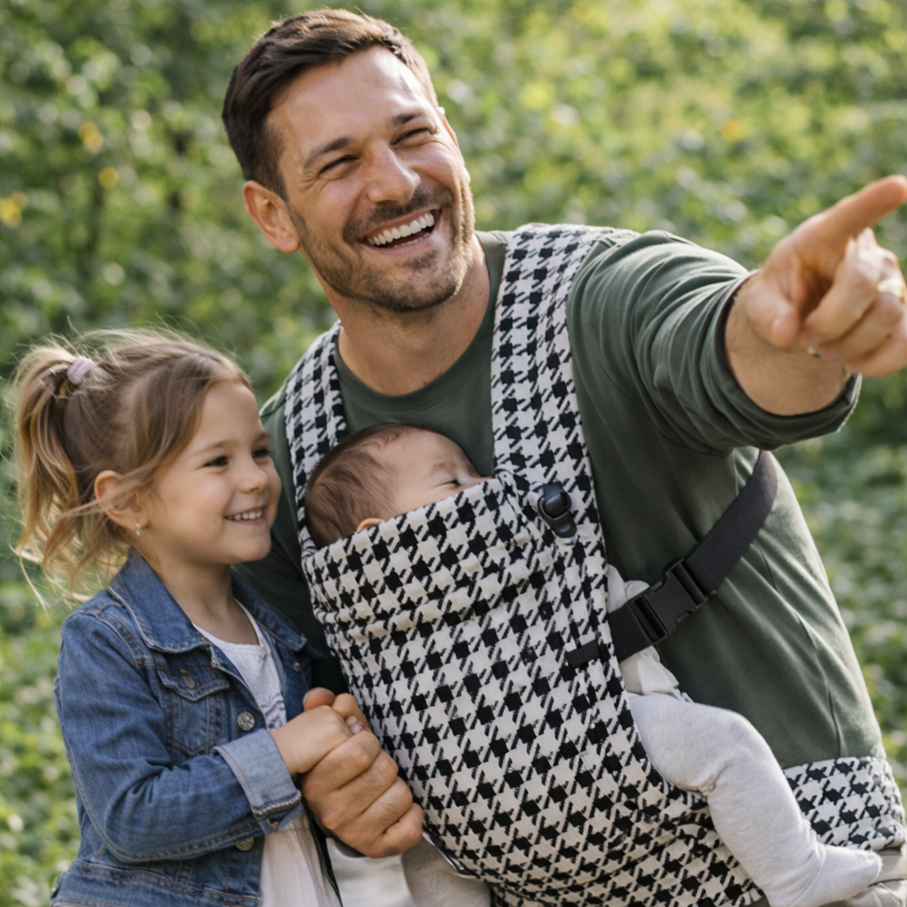 Mompanion –  Ivory Houndstooth Carrier