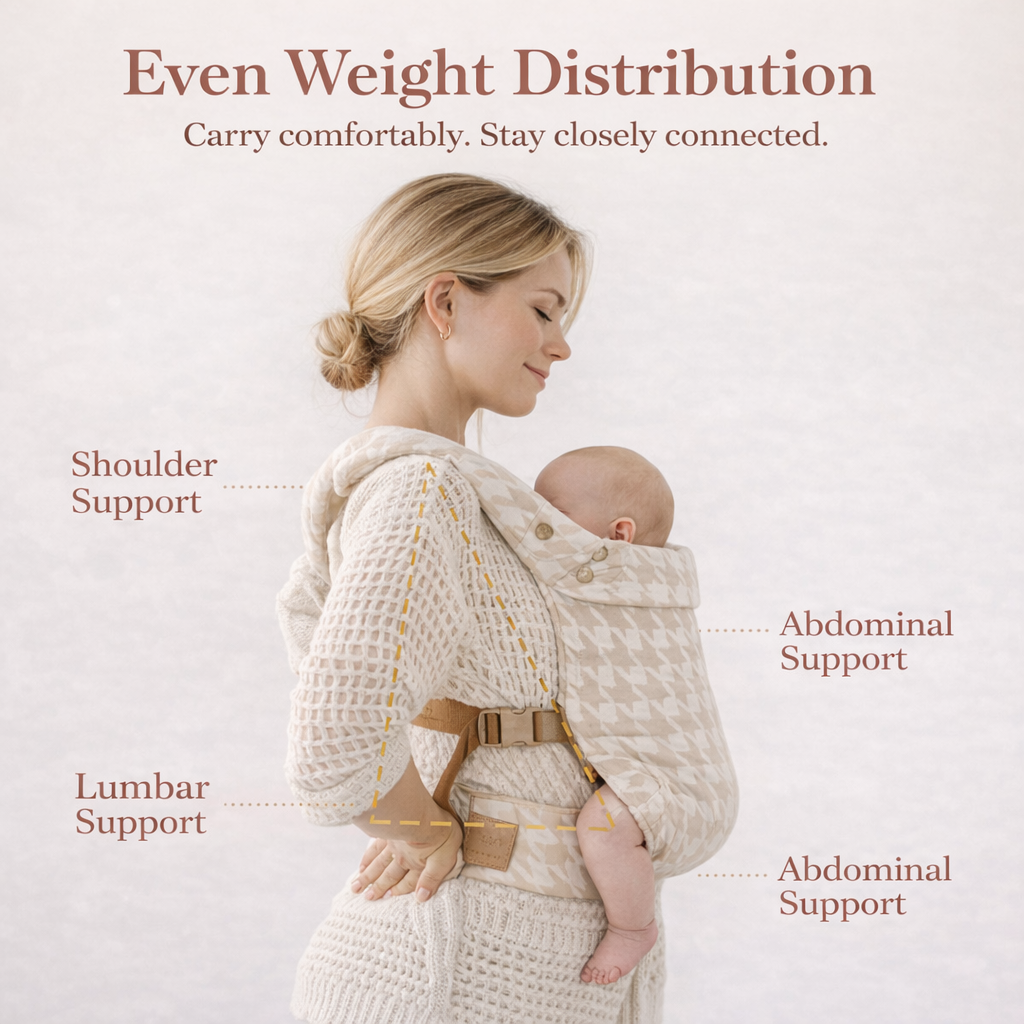 Mompanion Baby Carrier Ergonomic, Eco-Friendly & Grows with Your Baby (0–24 Months)
