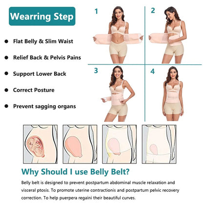 Postpartum Recovery Belly Belt – Adjustable Support Wrap